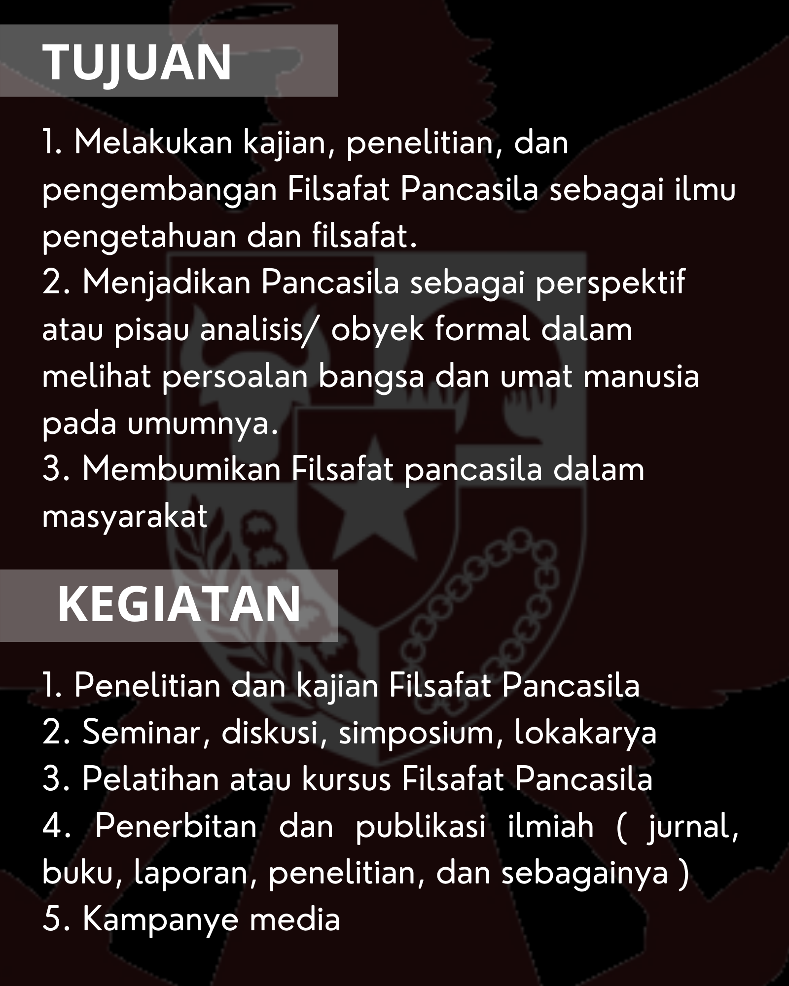 tujuan dan kegiatan